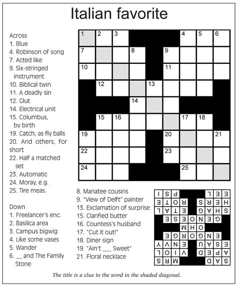 Example of a crossword puzzle