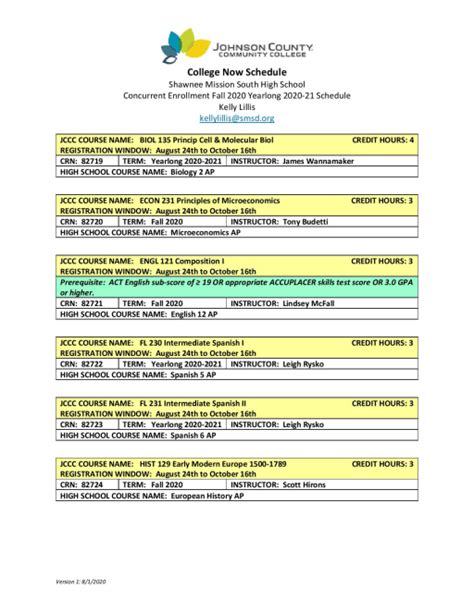 Customizing Your JCCC Calendar