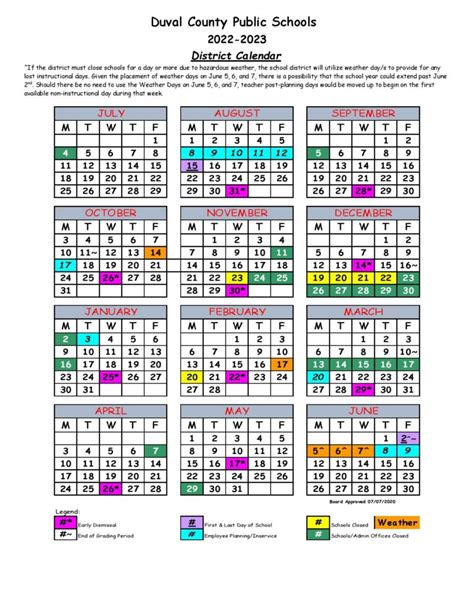 DCPS Calendar Overview