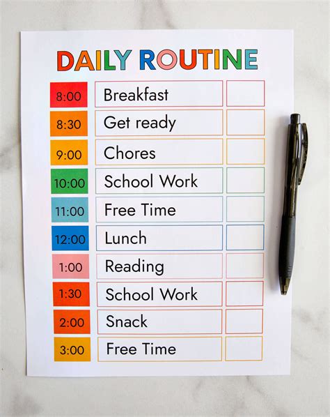 Daily Calendar Routine