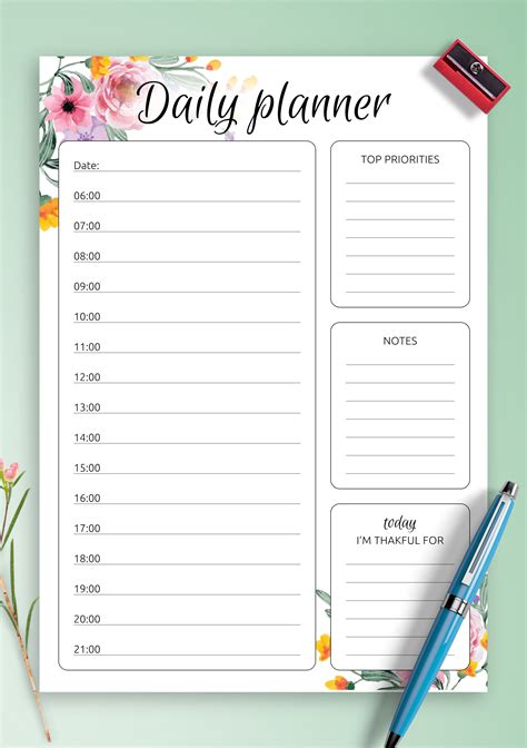 Daily Planner with Schedule