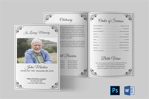 Delaware Obituary Templates Example