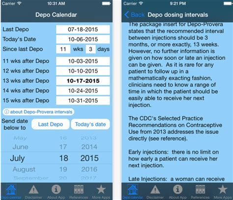 Depo Calendar Tracking and Fertility