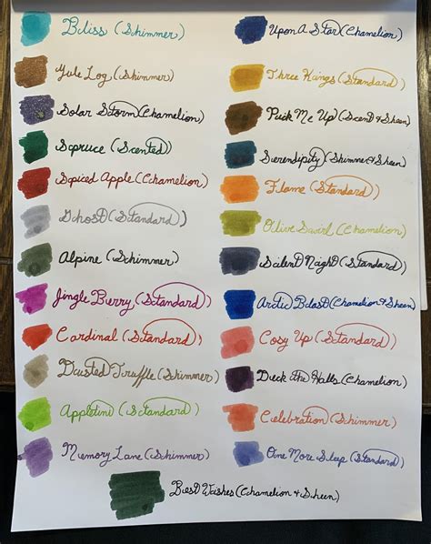 Diamine Inkvent Calendar Steps