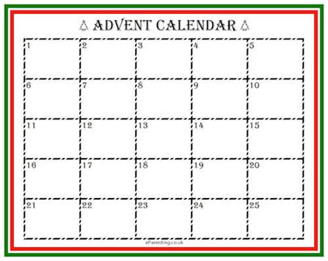 Digital Blank Advent Calendars