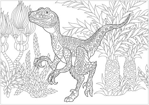 Dinosaur coloring pages for adults