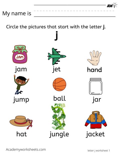 Discover new words with J and F words