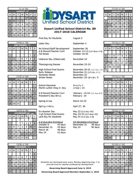 Dysart School Calendar Events