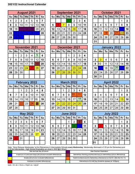 EASD Calendar Overview