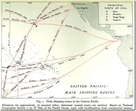 Eastern Pacific Shipping Routes Map