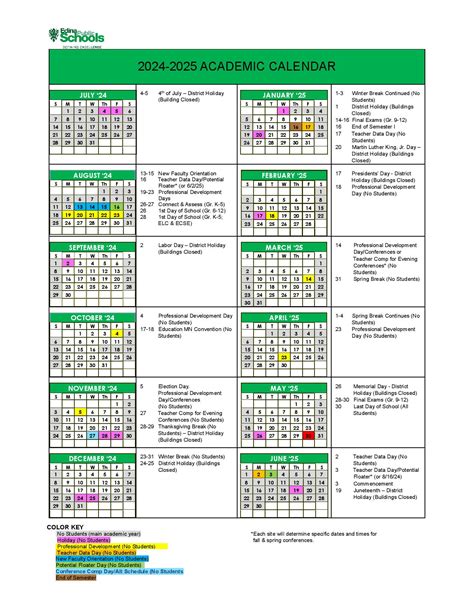 Edina Public Schools Calendar Planning