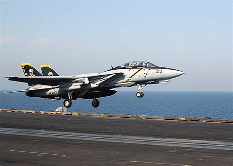 F-14 Tomcat on an aircraft carrier