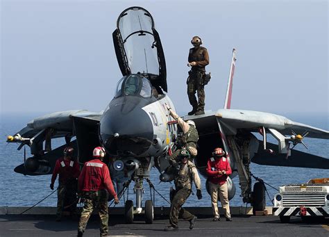 F-14 Tomcat On The Flight Deck