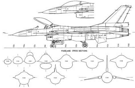 F-16 Blueprint Detail