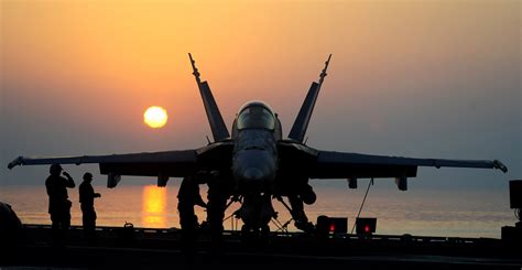 F/A-18 Hornet sunset flight