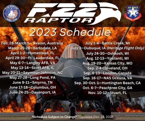 F-22 Demo Schedule 2023