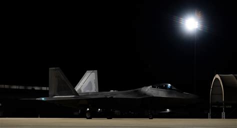 F-22 Raptor in night flight