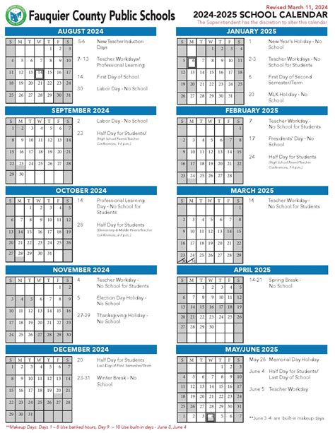 Fauquier County Schools Calendar Planning