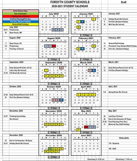 Features of Academic Calendars