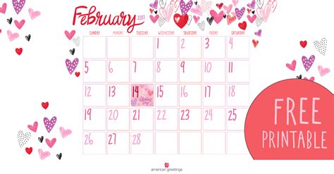 February Calendar Printable Designs