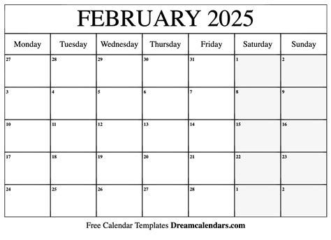 February Calendar Printable Tips