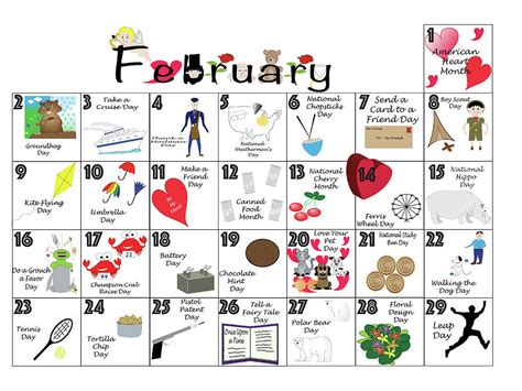 February Holidays and Celebrations Image