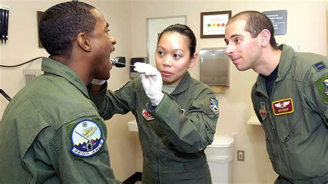 Flight Surgeon examining a pilot