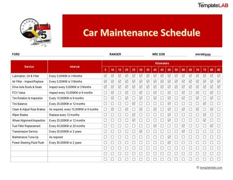 Ford Vehicle Maintenance Schedule