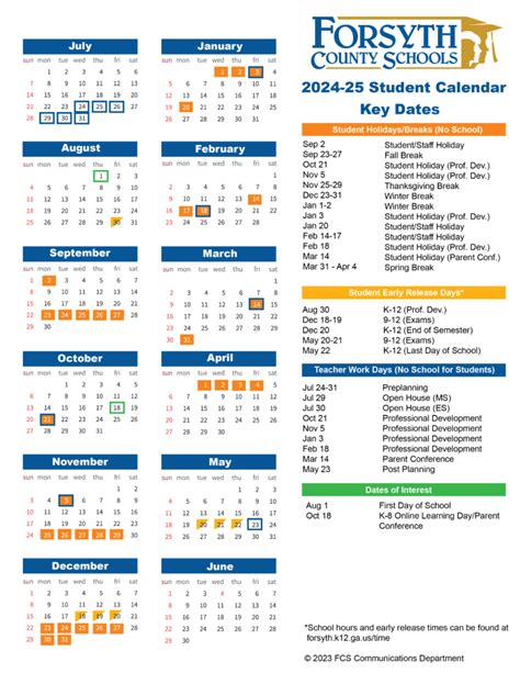 Forsyth County Schools Academic Calendar