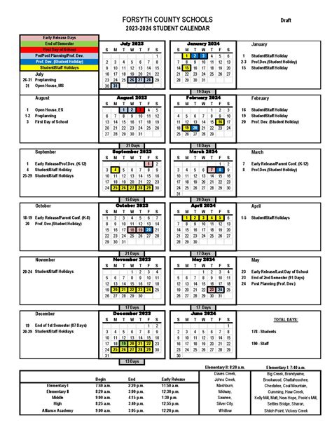 Forsyth County Schools Georgia Calendar Key Dates