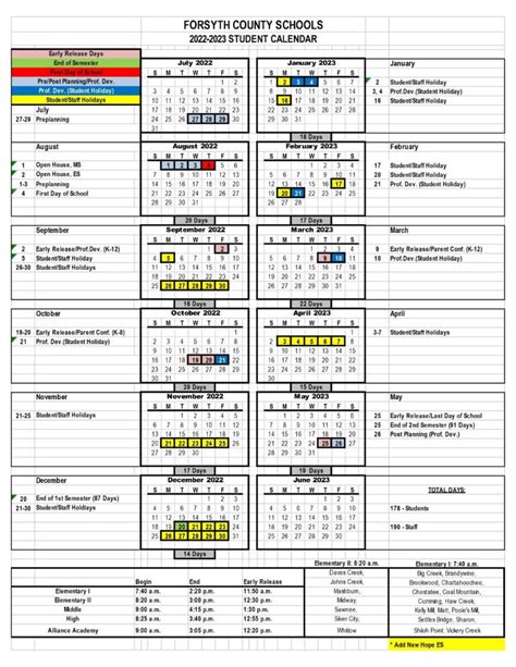 Forsyth County Schools Georgia Calendar Planning