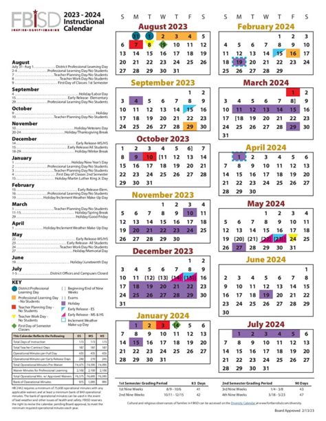 Fort Bend ISD Calendar