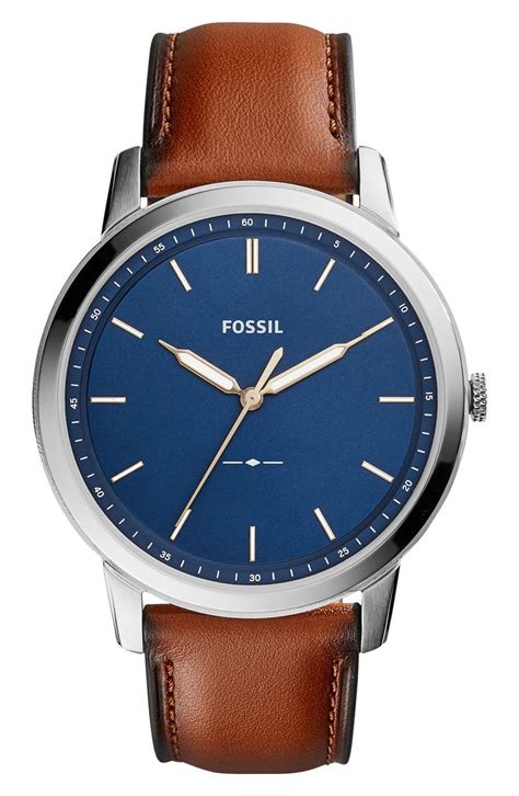 Fossil Watch with Simple Leather Strap