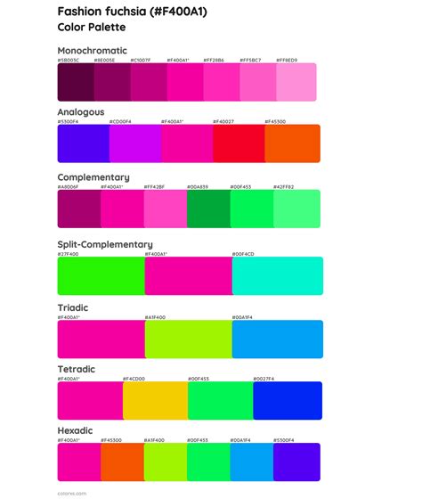 Fuchsia Color Palettes for Fashion Design