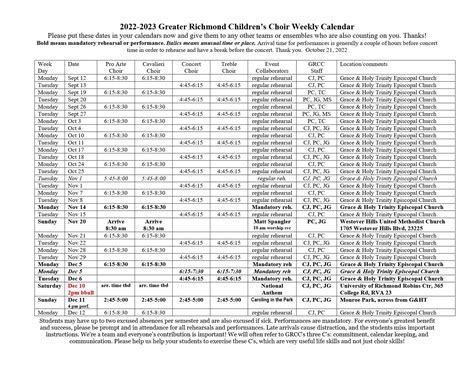 GRCC Calendar Tips