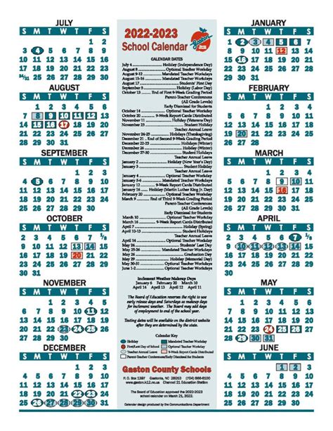 Gaston County Schools Calendar Events