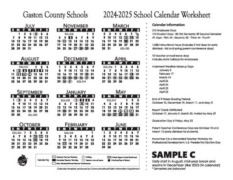 Gaston County Schools Calendar Planning