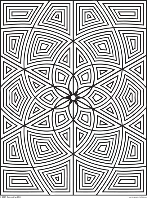 Geometric Coloring Book Pages