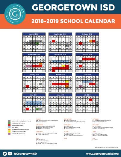 Georgetown ISD Calendar Image 2