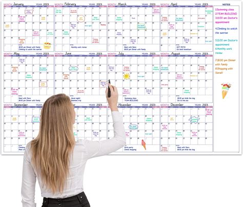 Giant Erasable Wall Calendar Features