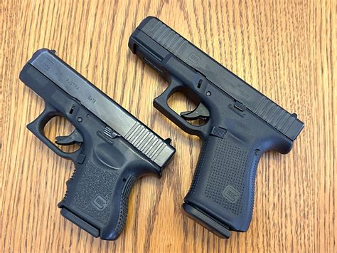 Glock 26 and Glock 19 side by side