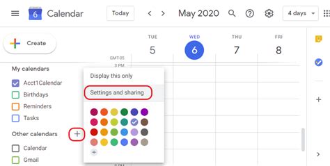 Google Calendar Settings