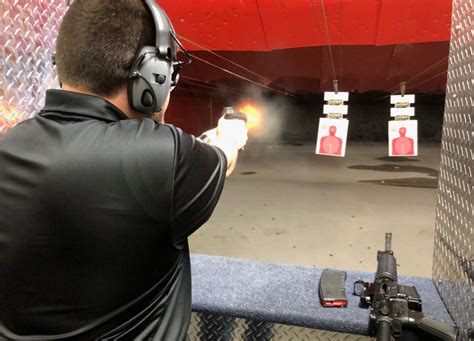 Shooting at a gun range