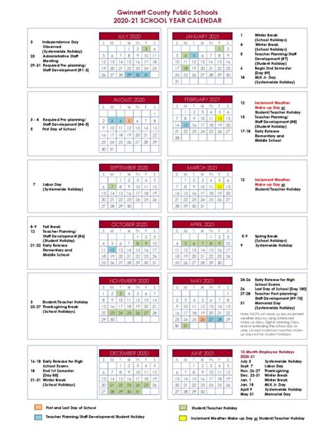 Gwinnett County Public Schools Calendar Overview