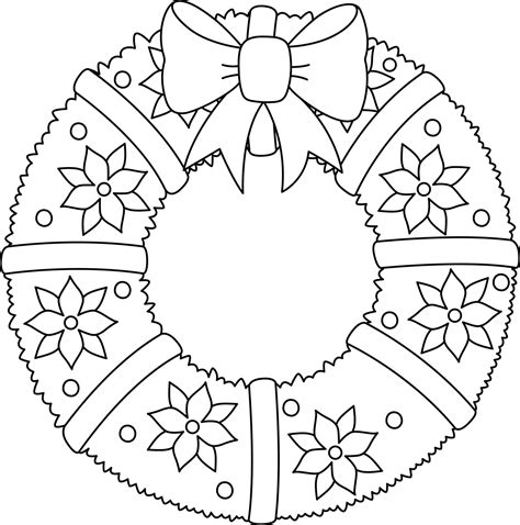 Holiday Wreath Coloring Pages