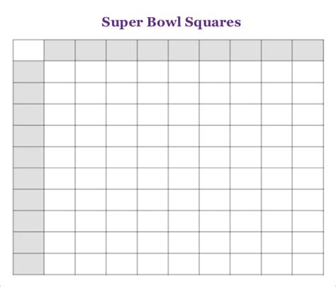 How to Use a Super Bowl Squares Printable Template