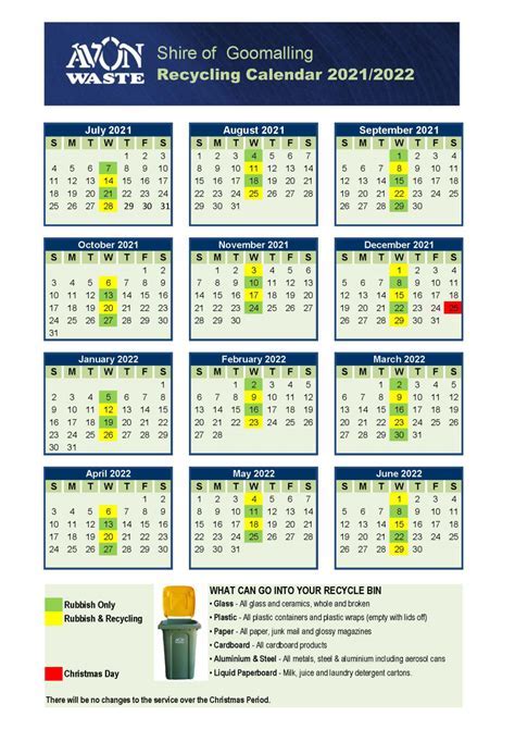 Huntington Recycling Calendar Guide