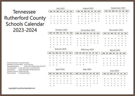 Importance of Rutherford County Schools Calendar