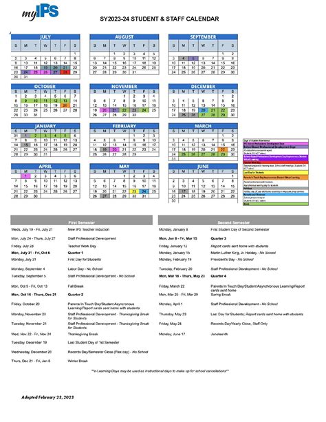 Indianapolis Public Schools Calendar Printable