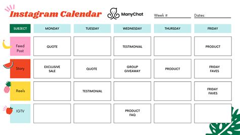 Instateam Calendar Examples